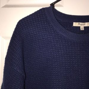 Madewell 3/4 Sleeve Wool Sweater- Dark Blue